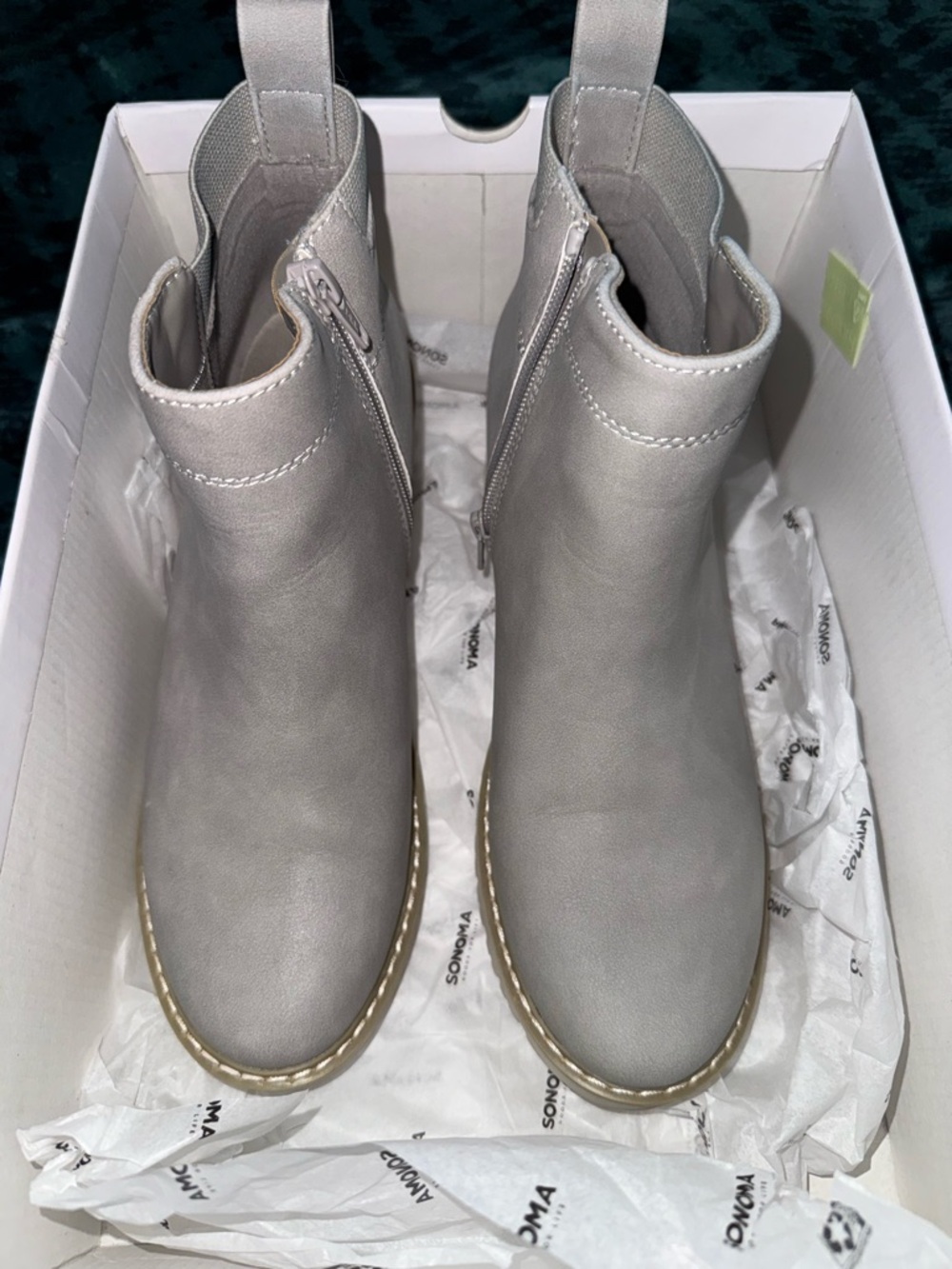 Women's Grey Ankle Booties with Side Zip